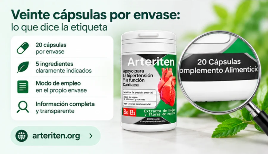 Veinte cápsulas por envase de {{OFFER_NAME}}, según la etiqueta